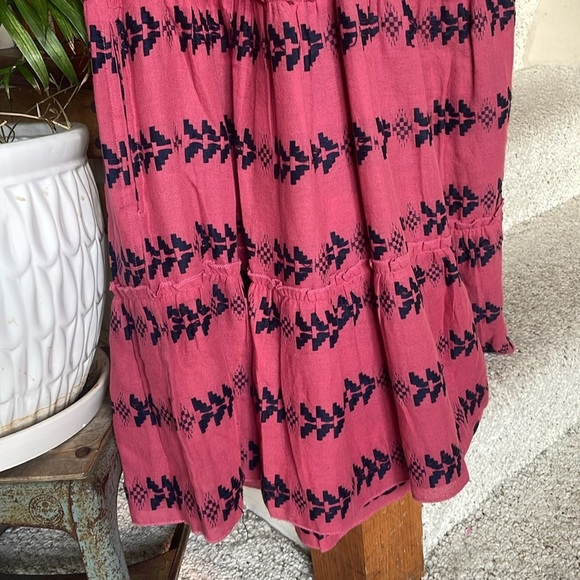 Elan Pink and Navy Aztec Embroidered Dress - Picture 5 of 11